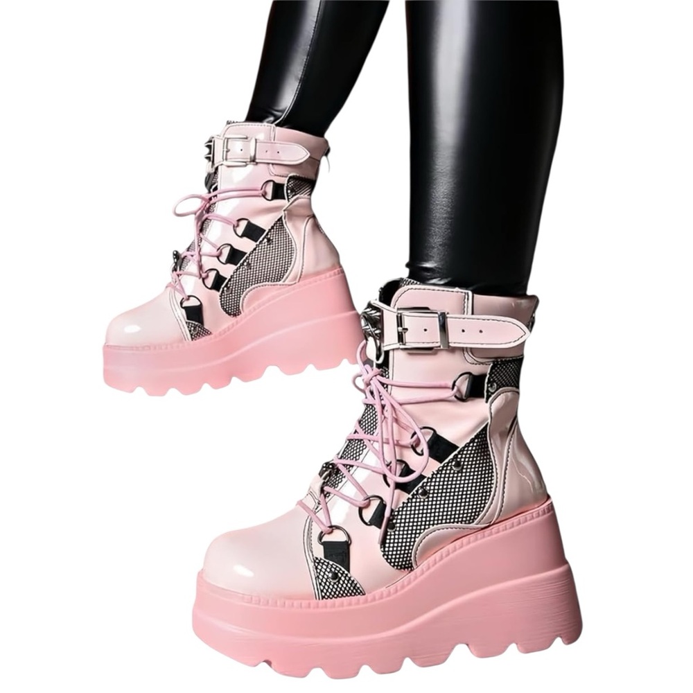 Pink Platform Boots Size 37 - Picture 2 of 5